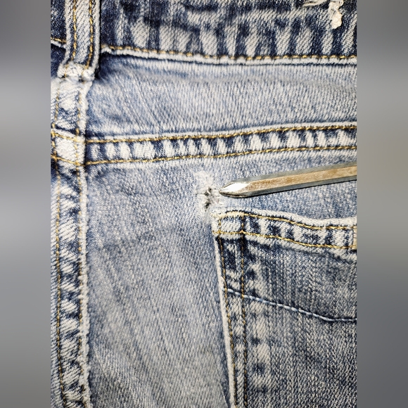 Paige Robertson Flare Womens Jeans 28 x 32 Distressed Stretch Bootcut USA Made - Picture 6 of 10